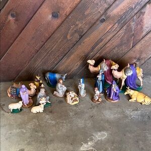 Hand-Painted Nativity Scene Figurine Set